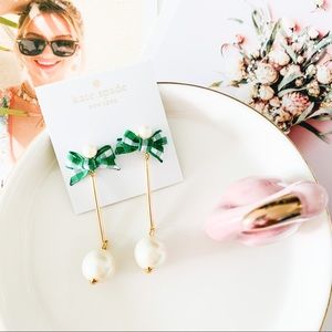 Kate Spade Pretty Pearly Drop Earrings Green